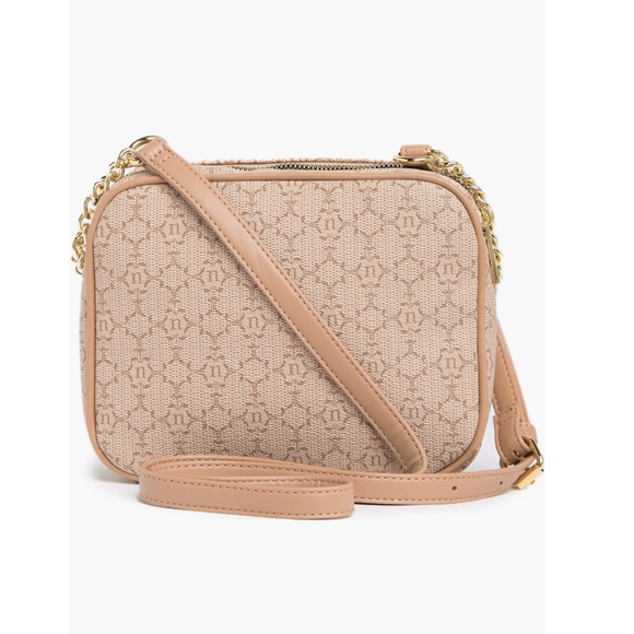 Nanette Lepore Logo Camera Crossbody in Almond w/ Adjustable Strap NWT - Picture 1 of 7